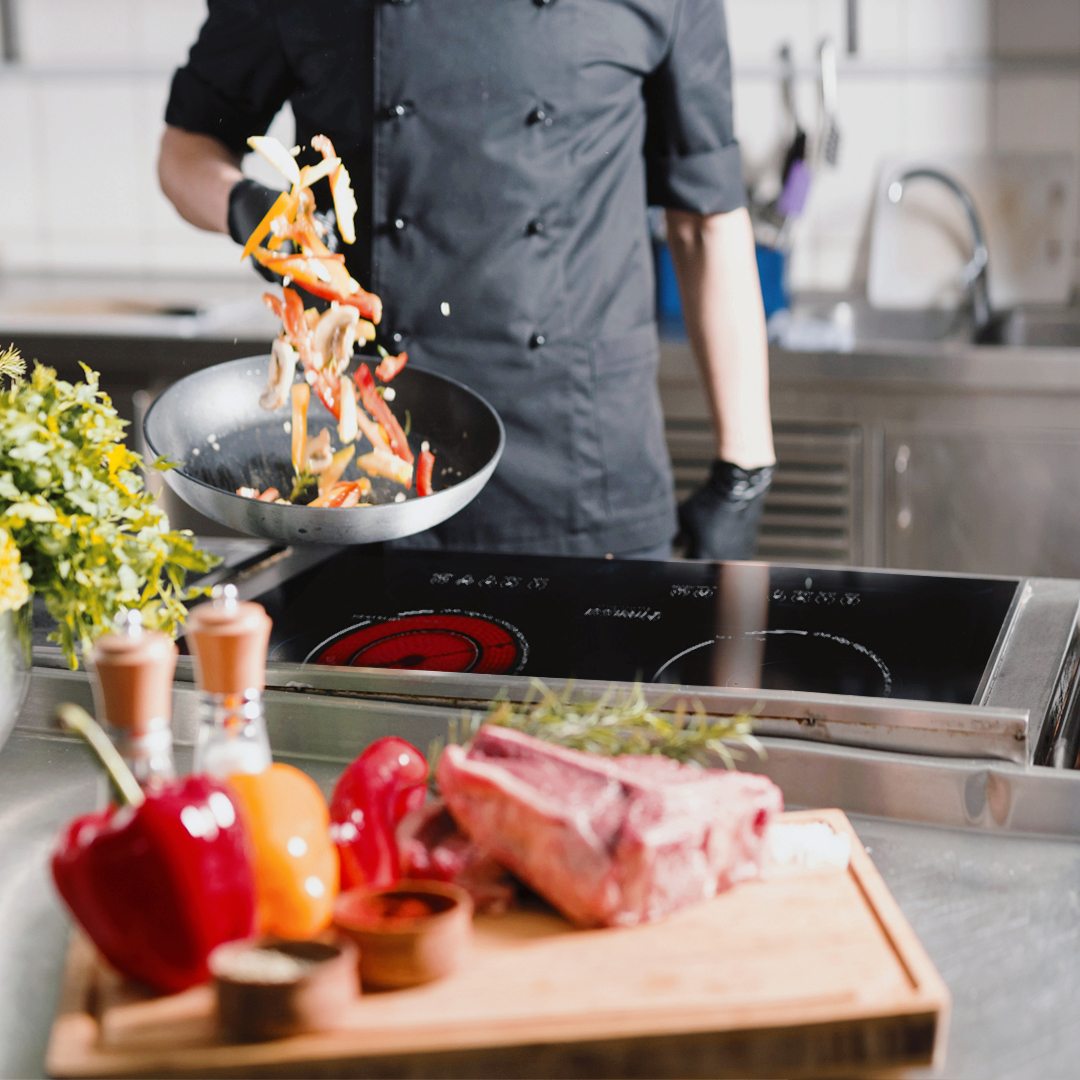 Induction cooktop in a modern kitchen